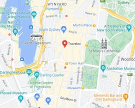 Travelex store pinned on Google Map