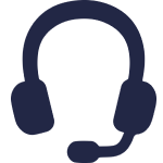 Icon of a headset with microphone