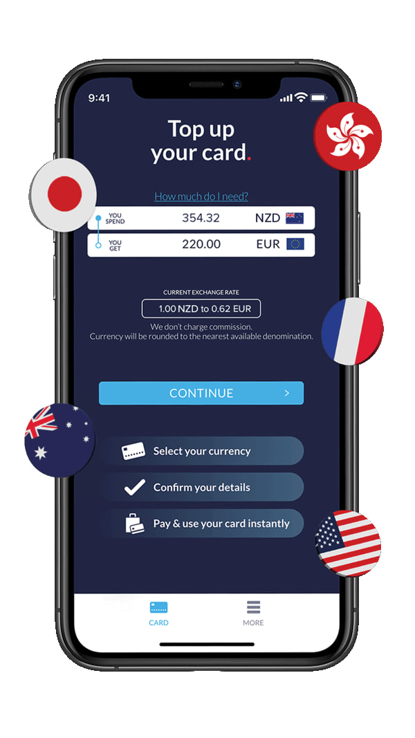 picture of the Travelex money app on a phone
