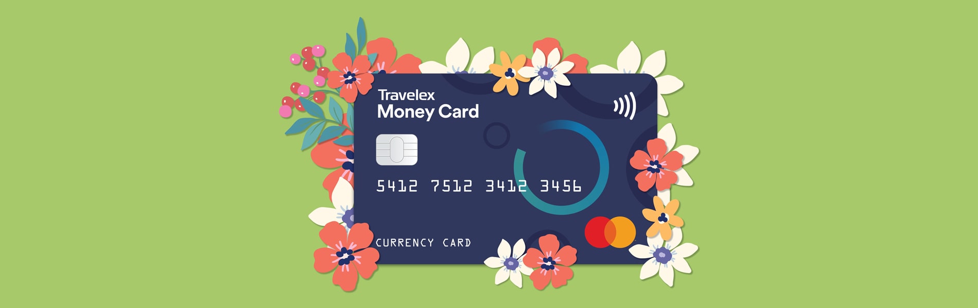 Travelex Travel Money surrounded with flowers for mother's day sale