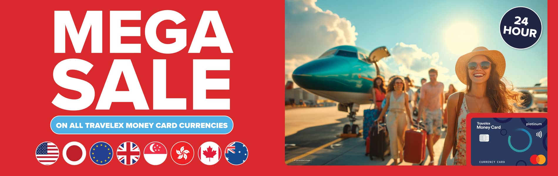 Travelex Travel Money surrounded with flowers for mother's day sale
