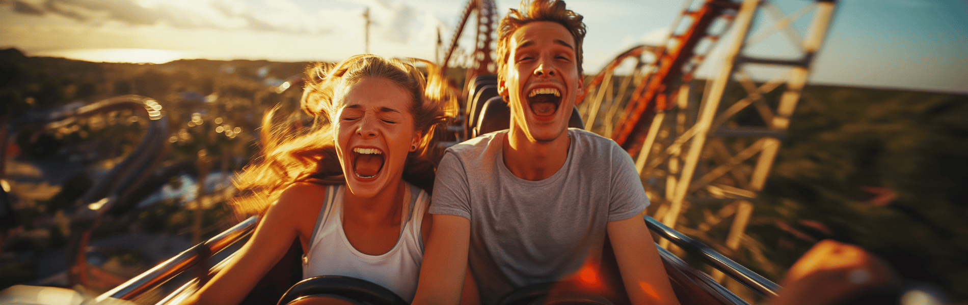 Travelex Travel Money Card with a couple on a rollercoaster