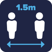 2 persons icons standing 1.5m apart
