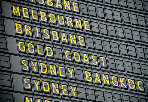 Airport arrival board